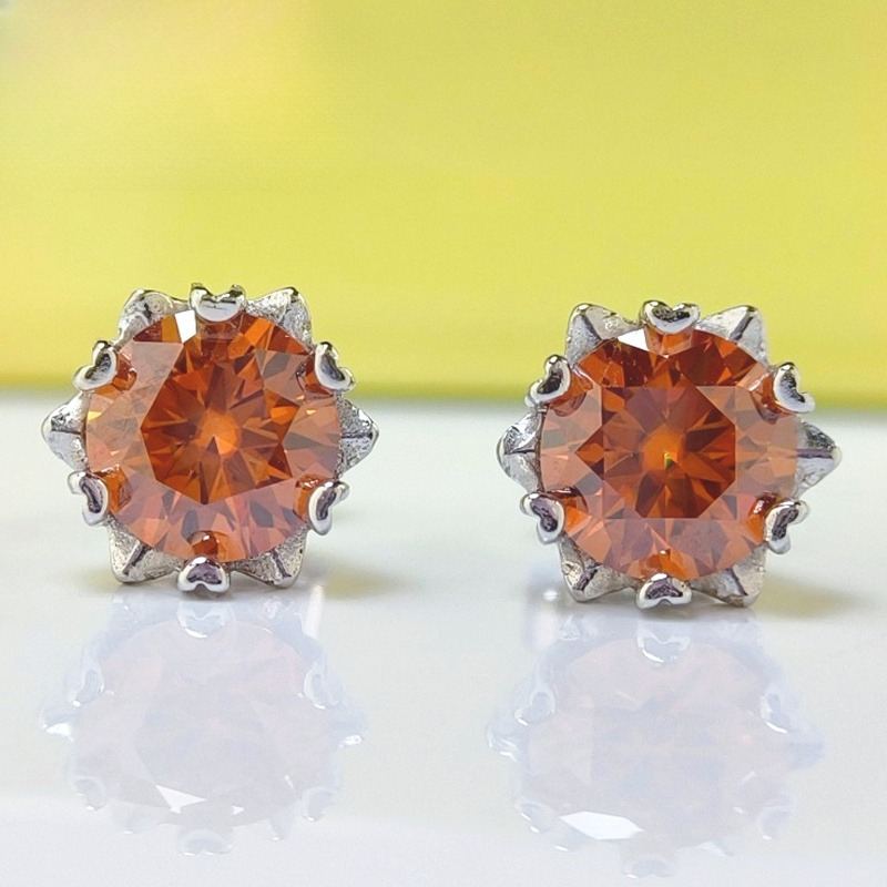 Unisex 0.5/1 Carat 925 Silver Moissanite Earrings
